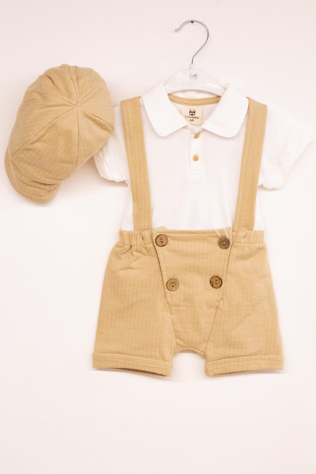 COMPLETO 3 PEZZI SALOPETTE SHORT - T-SHIRT E CAPPELLINO