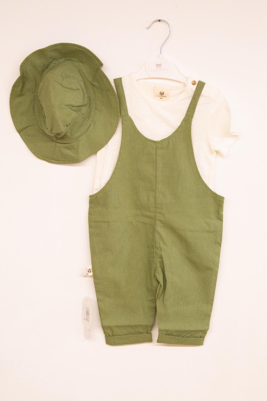 COMPLETO 3 PEZZI SALOPETTE+ T-SHIRT E CAPPELLINO PESCATORA