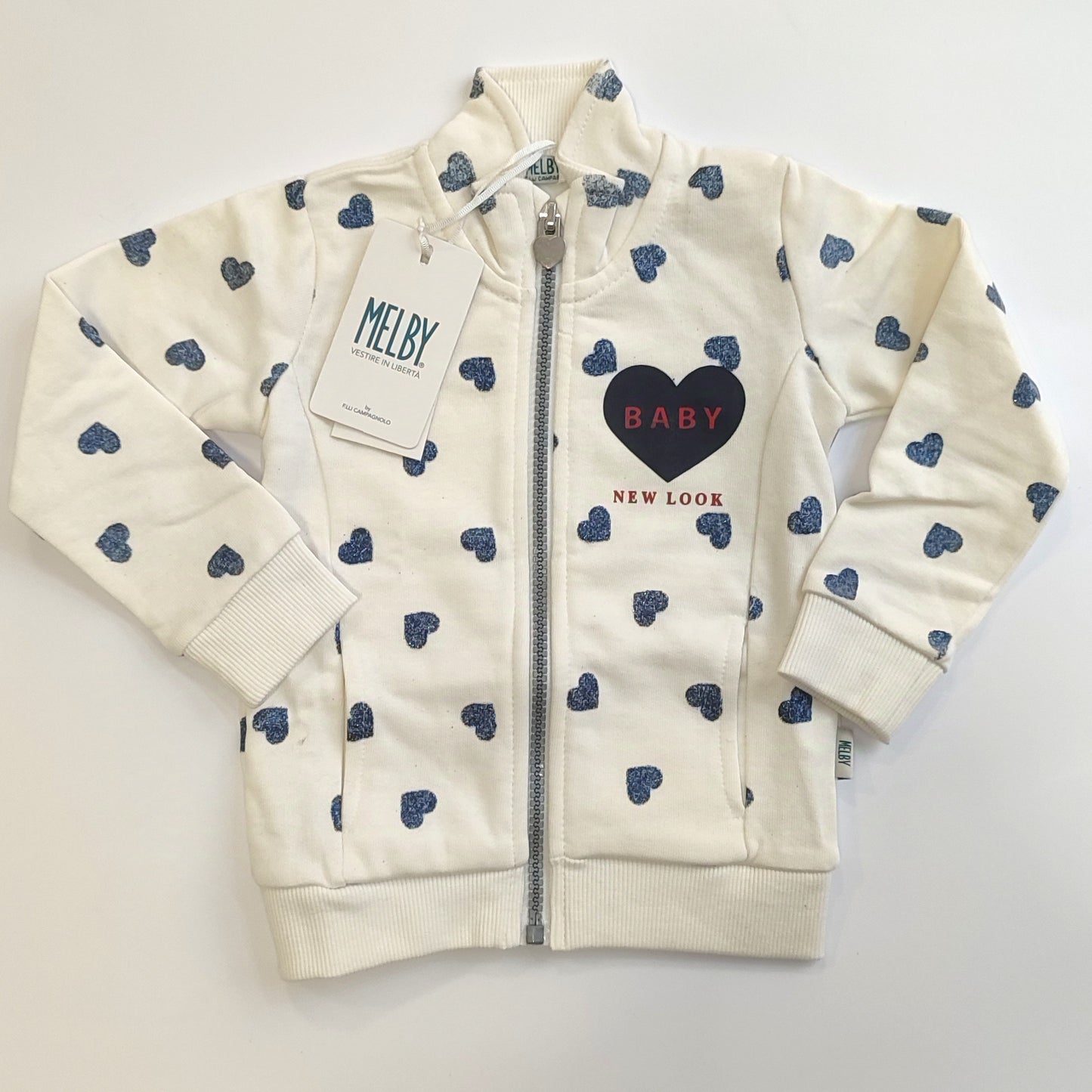 Felpa girocollo in caldo cotone con zip