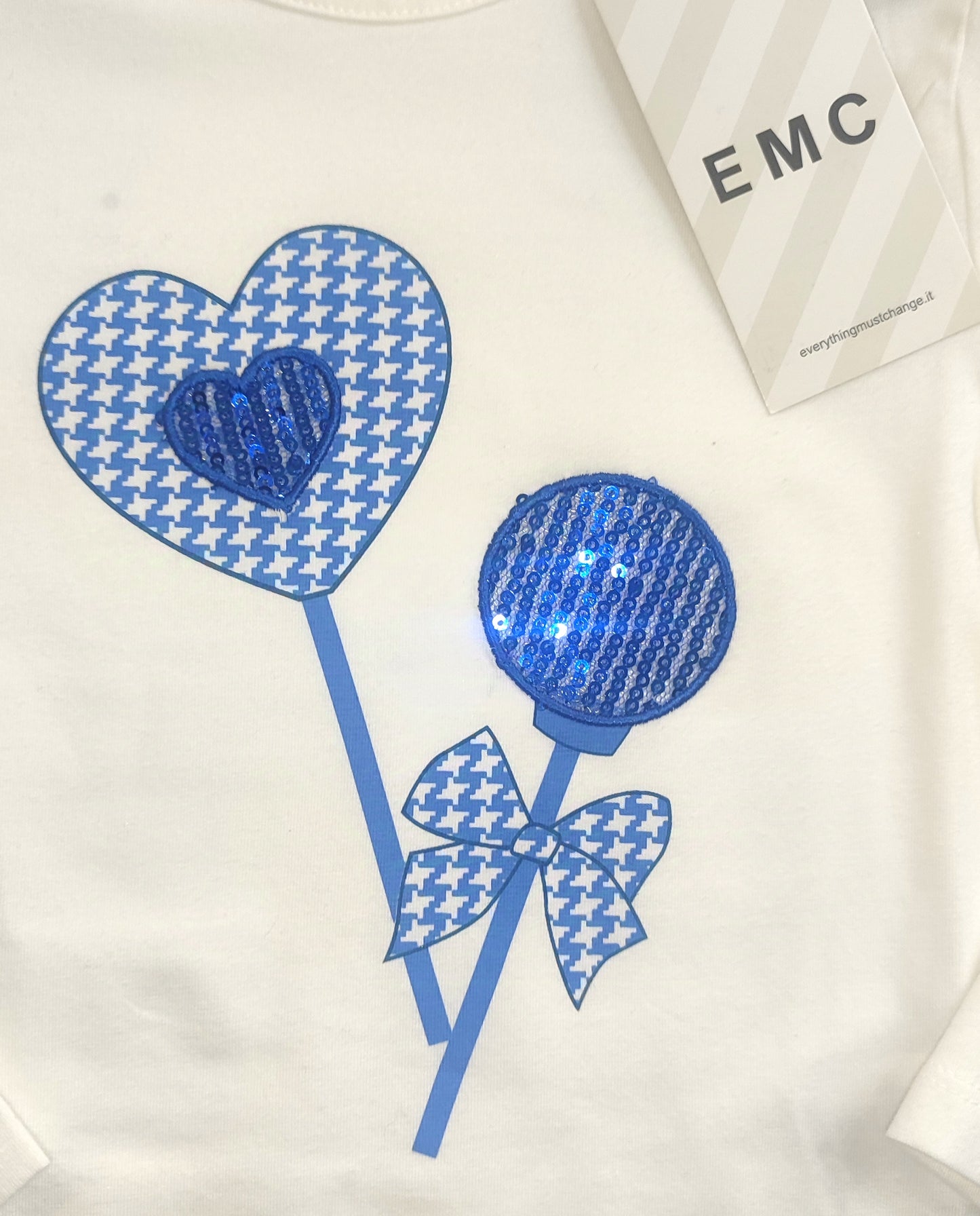 T-shirt manica lunga con Lollipop finiti con paillettes