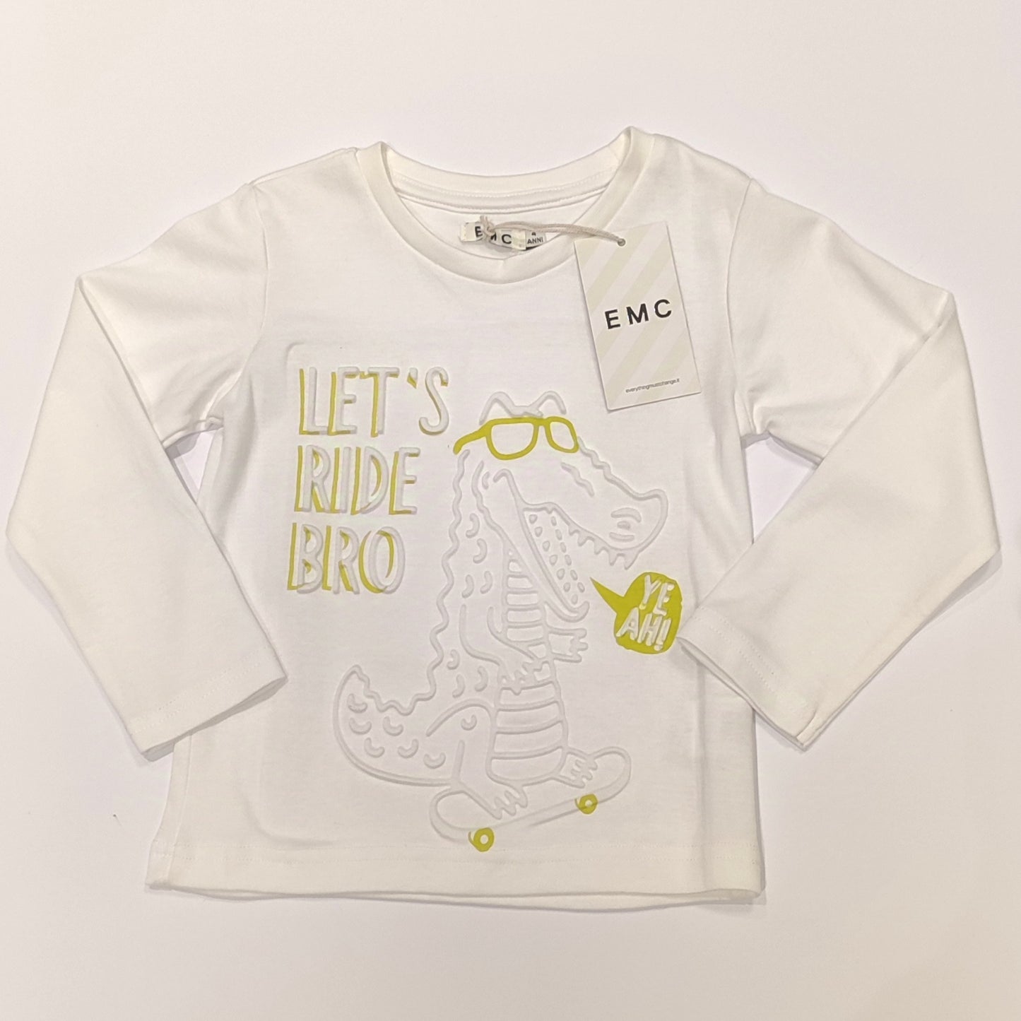 T-shirt a manica lunga in cotone con patch in rilievo