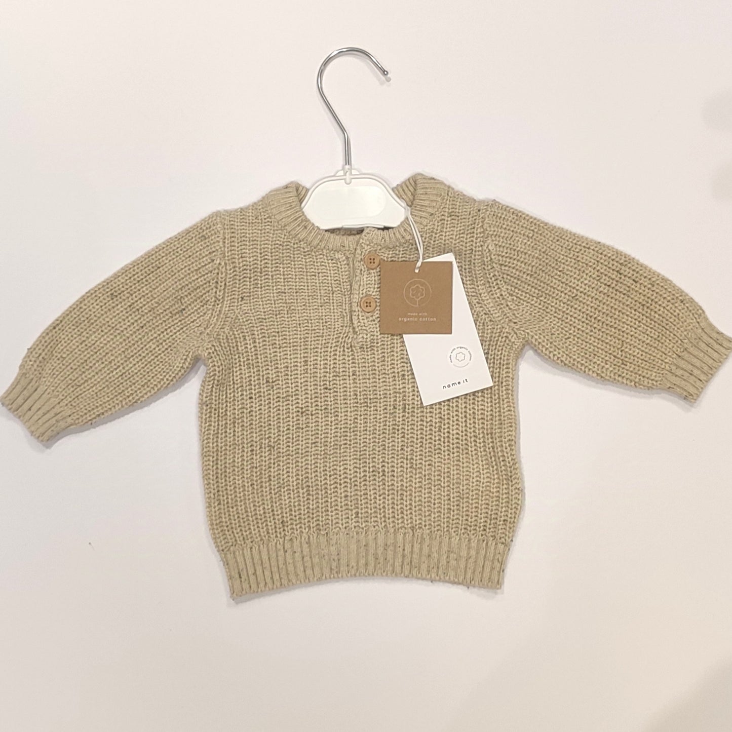 Maglioncino girocollo con bottoni in cotone