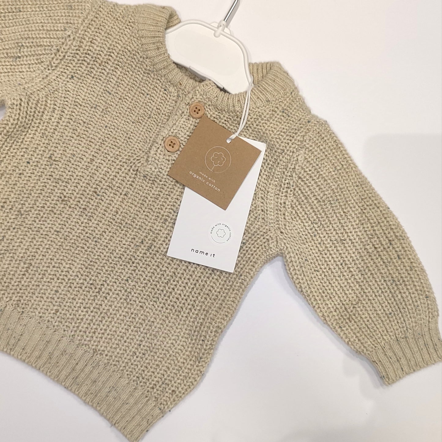 Maglioncino girocollo con bottoni in cotone