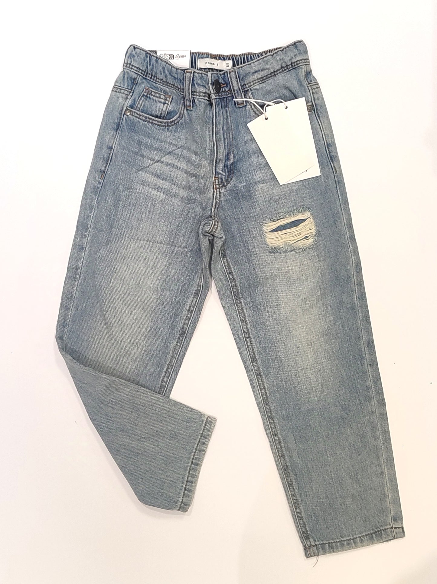 Jeans chiaro con coulisse interna