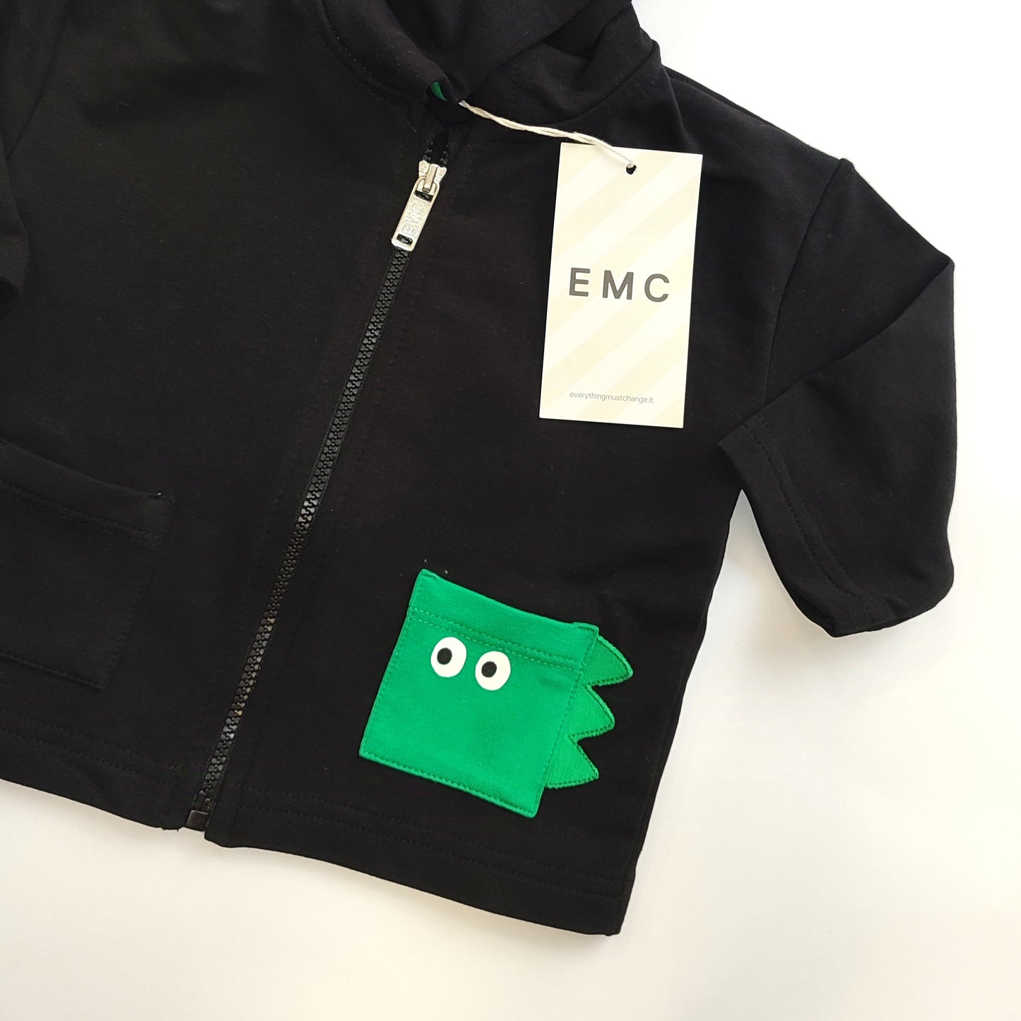 Felpa con zip e cappuccio in cotone