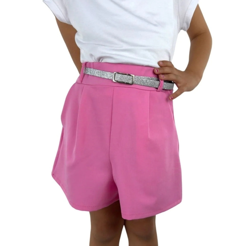 Short con cintura per bambina