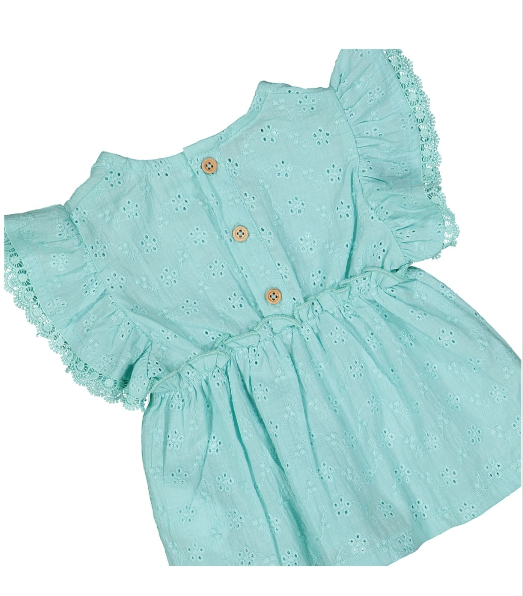 Completo in fantasia sangallo per bambina