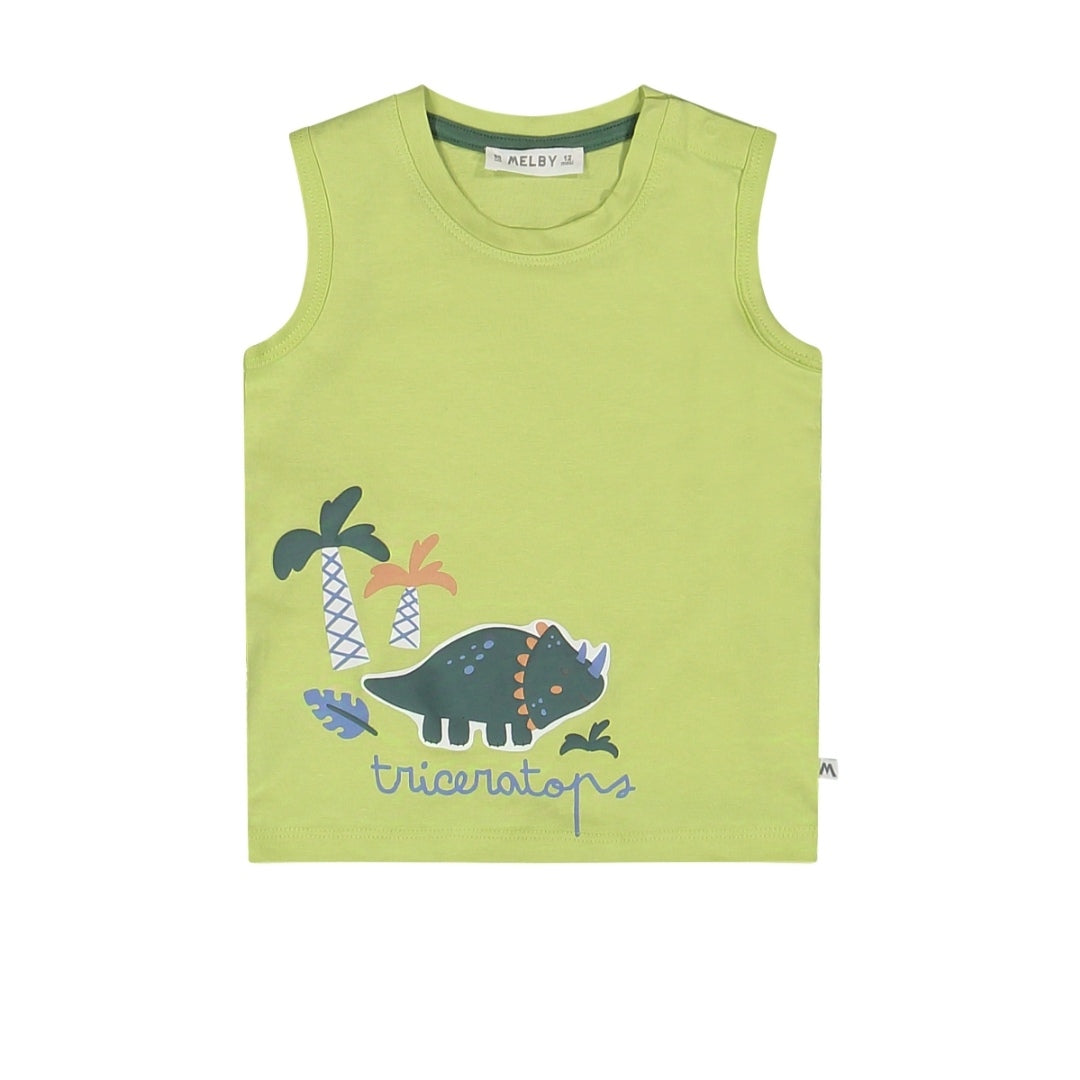Canotta con tenera stampa dinosauri per neonato