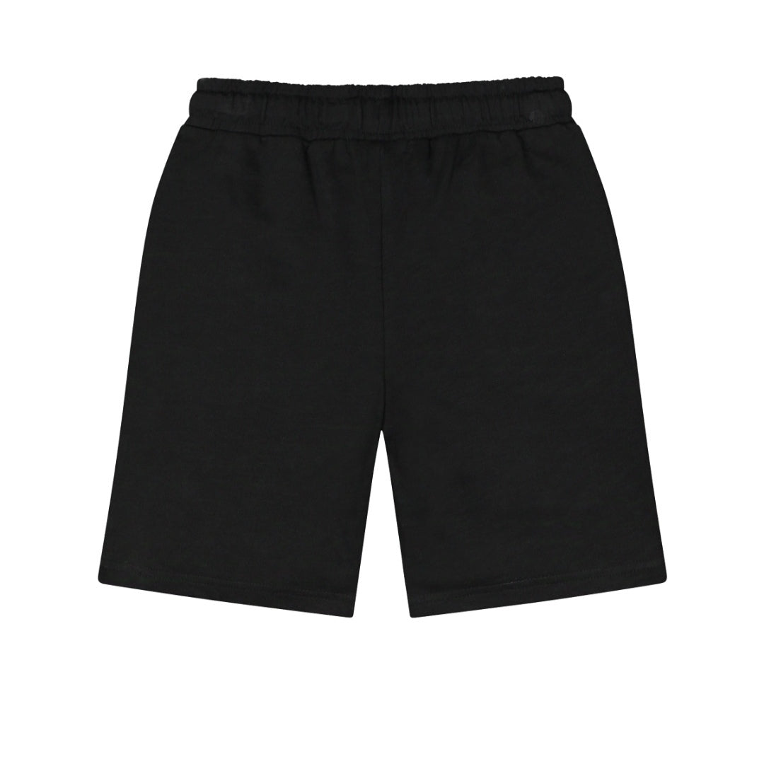 Bermuda in felpa fiammata per bambino color nero
