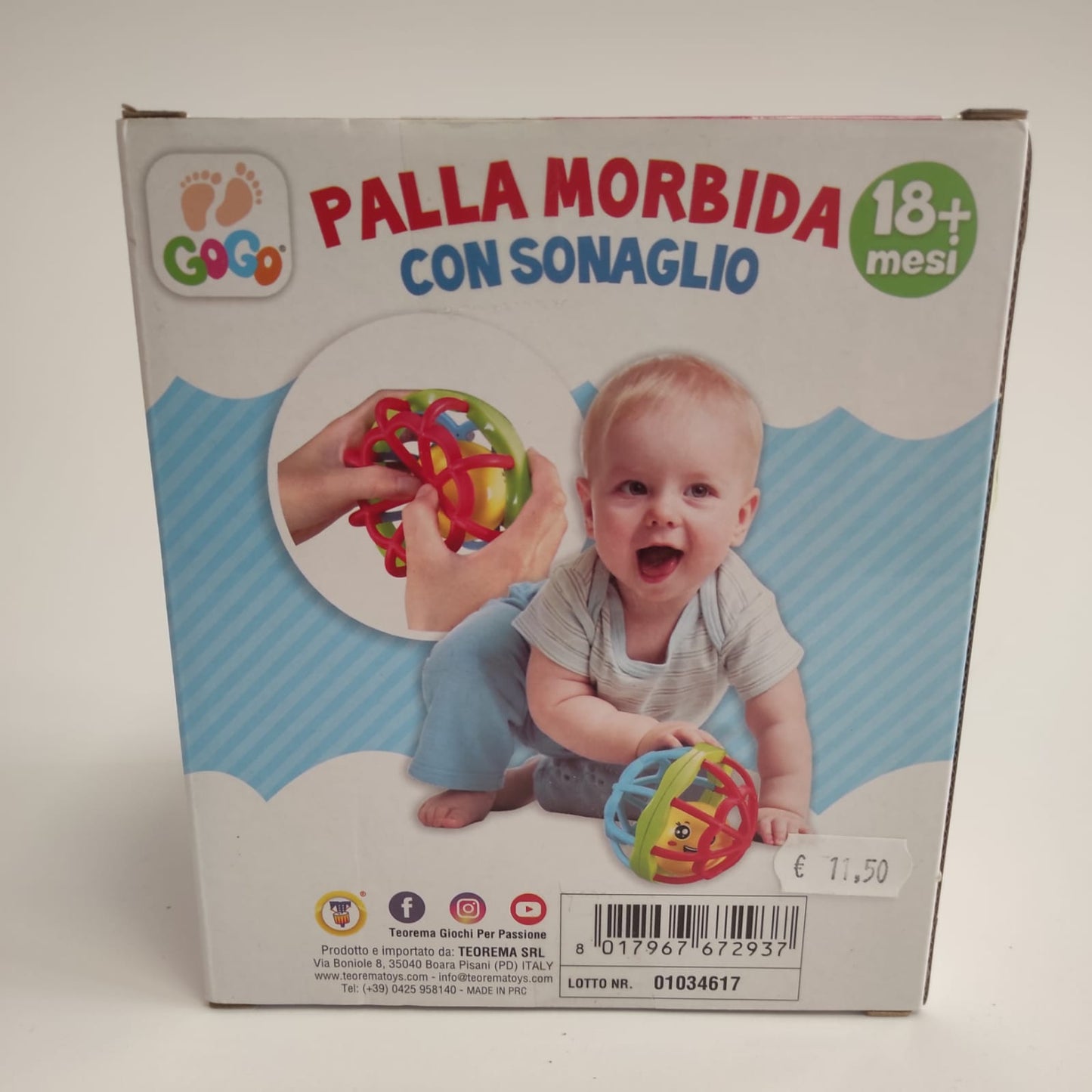 Palla morbida con sonaglio 18+ mesi