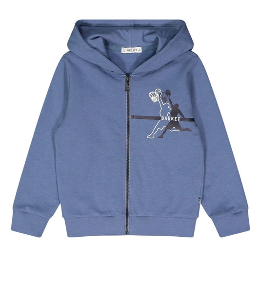 Felpa con cappuccio tema basket bambino