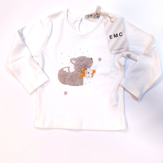 T-shirt manica lunga in caldo cotone per bambina