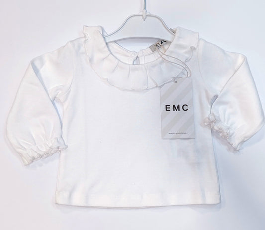 T-shirt manica lunga in cotone con collo