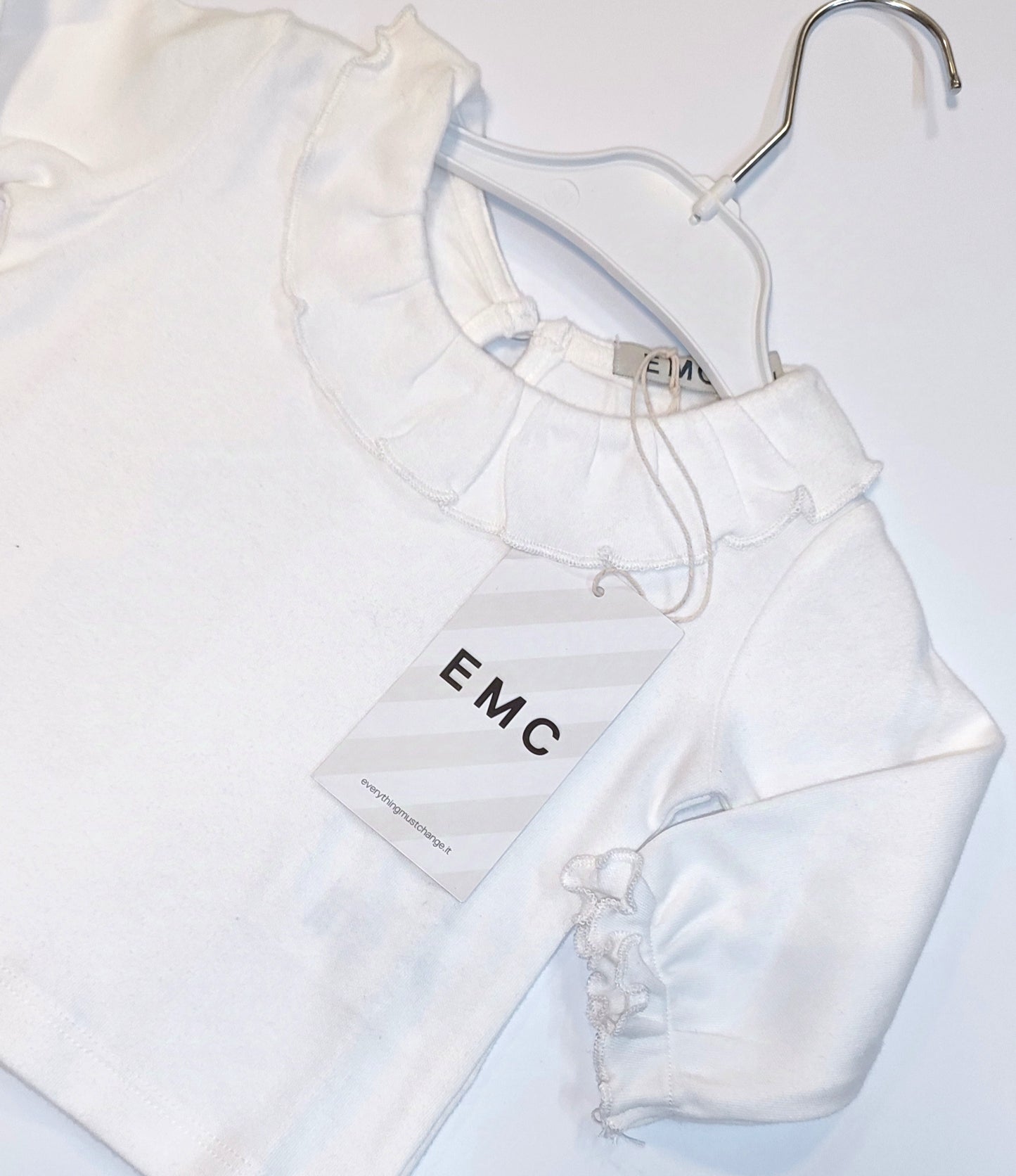 T-shirt manica lunga in cotone con collo