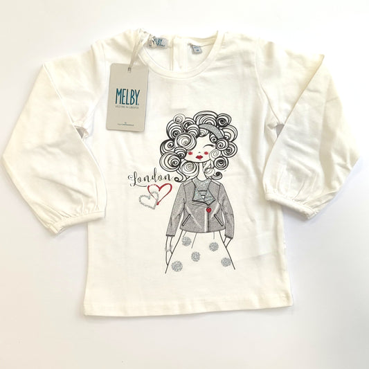T-shirt manica lunga in caldo cotone per bambina