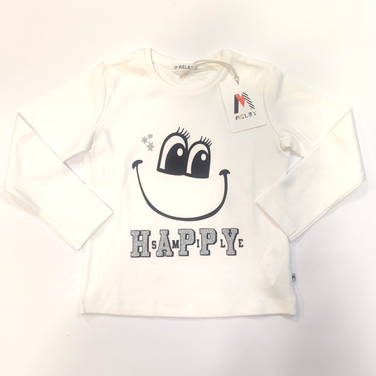 T-shirt Happy manica lunga in caldo cotone