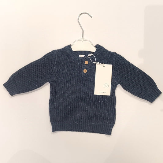 Maglioncino girocollo in cotone con bottoni