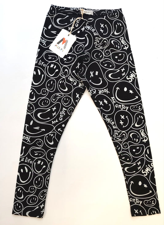 Leggins smile in caldo cotone per bambina