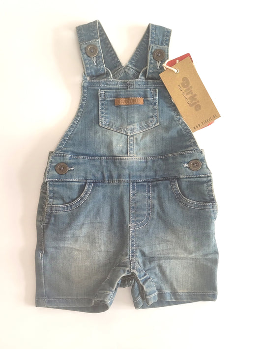 Salopette di jeans neonato con apertura bottoni nel cavallo