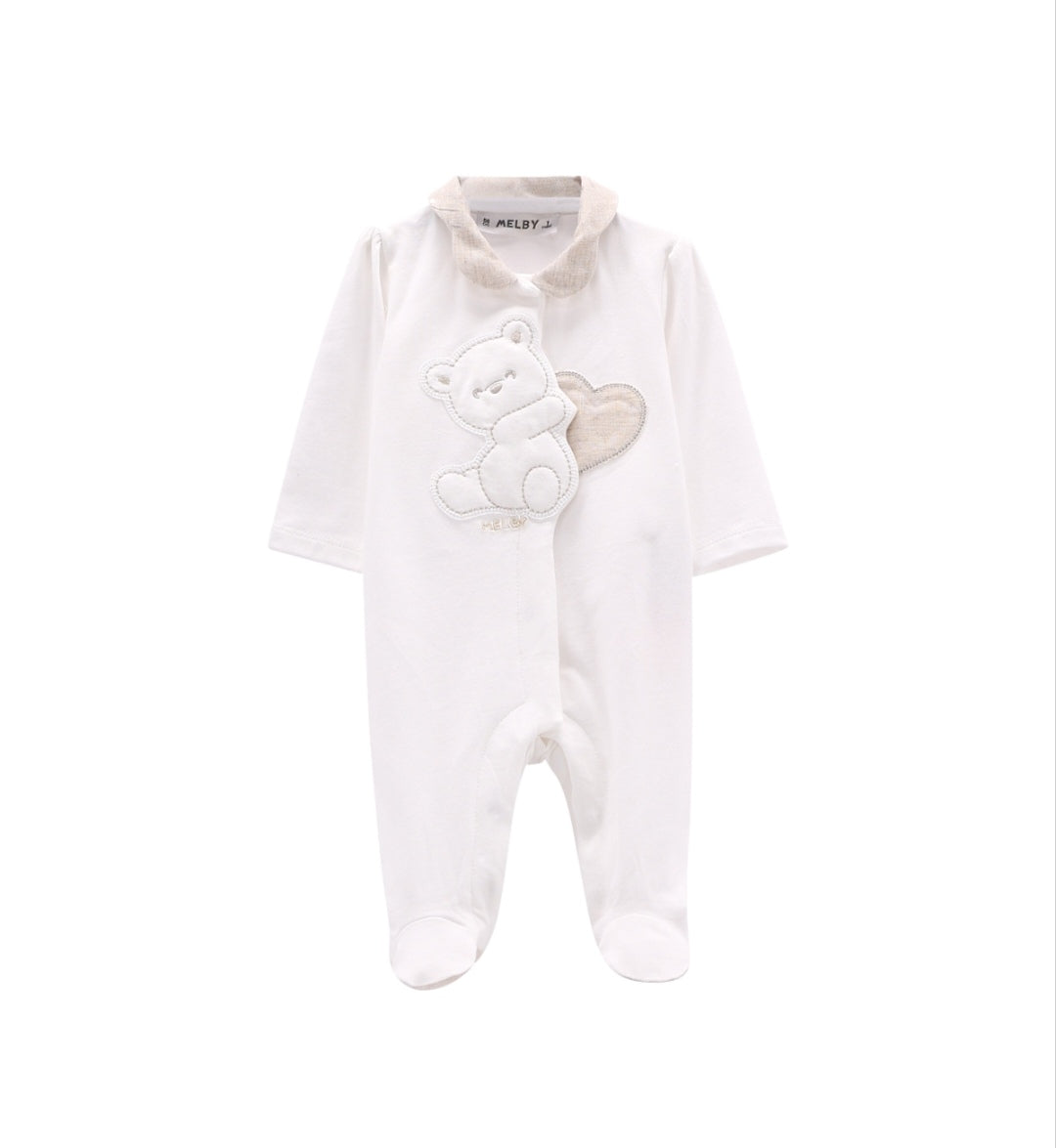 Tutina con piede in jersey stretch
