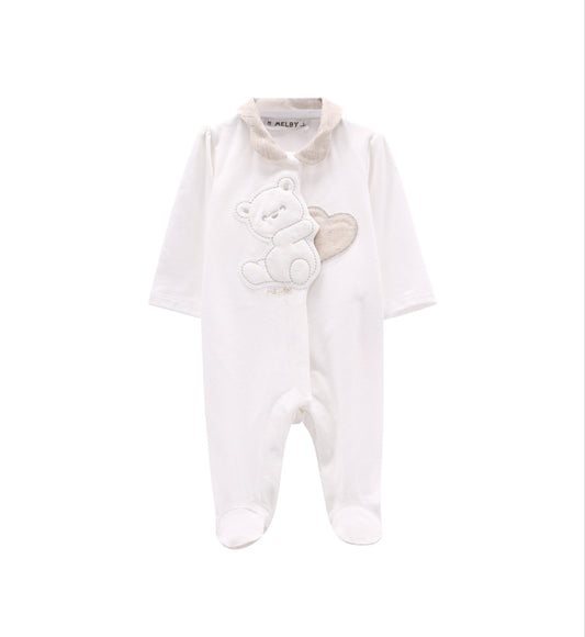 Tutina con piede in jersey stretch