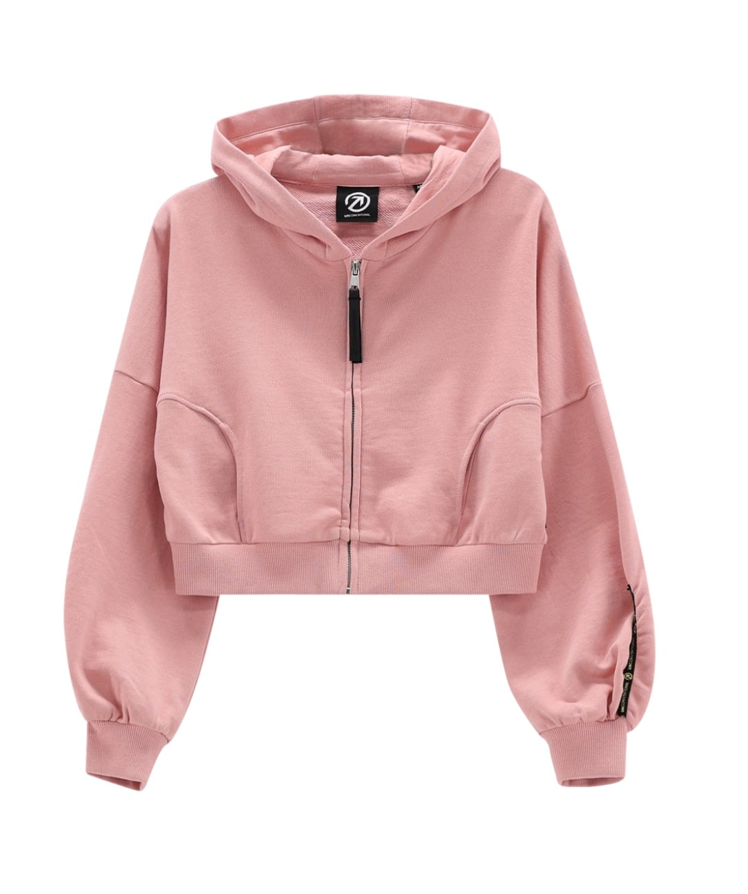 Felpa crop full-zip per ragazza