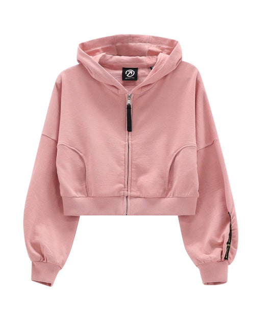 Felpa crop full-zip per ragazza