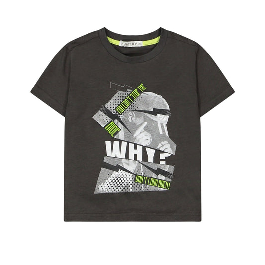 T-shirt asfalto con stampa per bambino