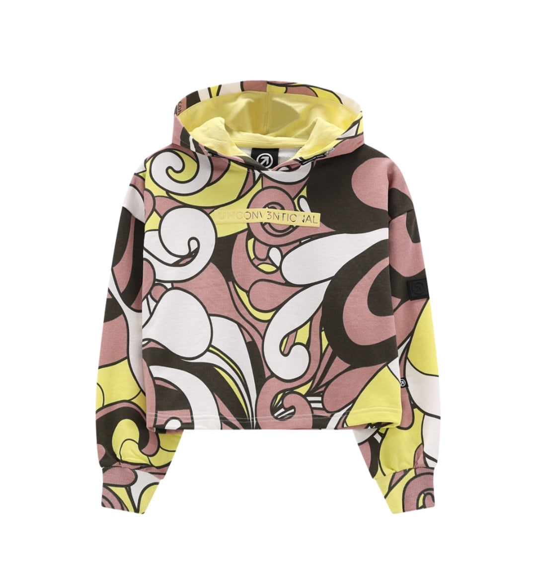 Felpa crop con cappuccio per ragazza