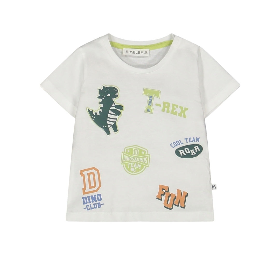 T-shirt con tenera stampa dinosauri per neonato