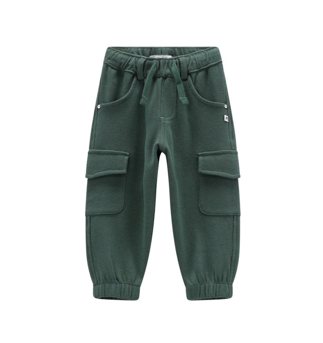 Pantalone jogger in felpa waffle per bimbo