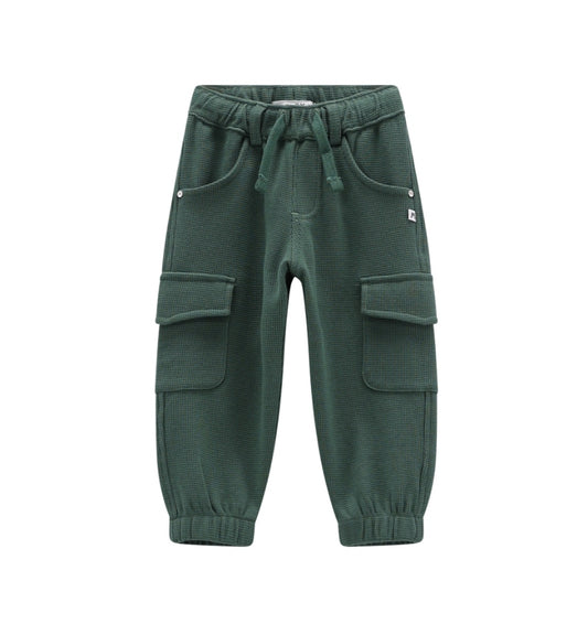Pantalone jogger in felpa waffle per bimbo