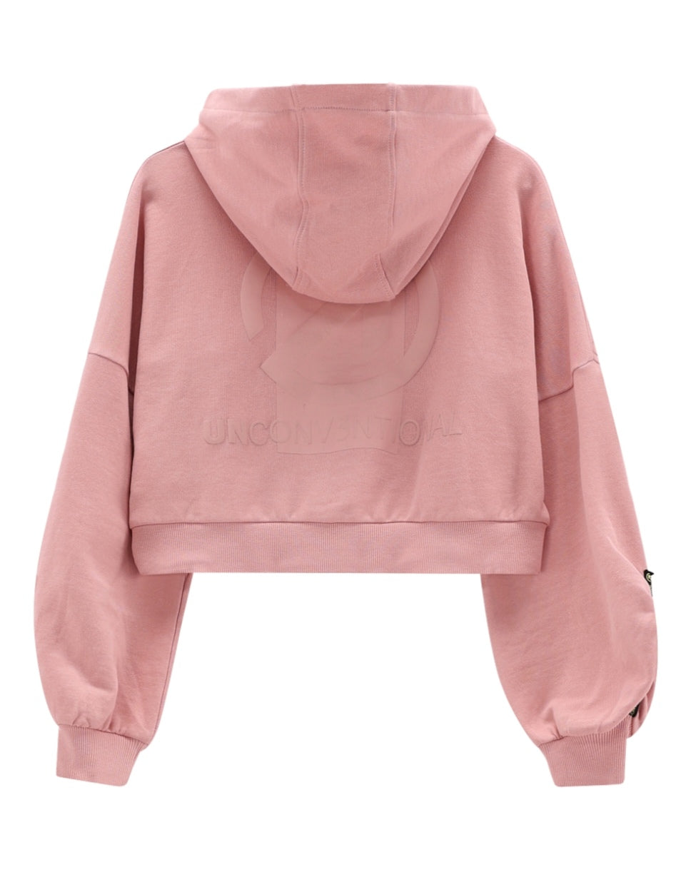 Felpa crop full-zip per ragazza