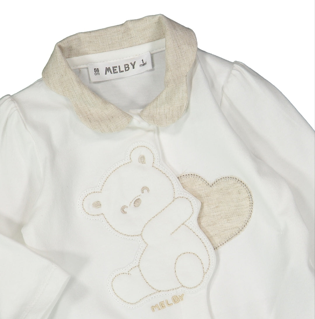 Tutina con piede in jersey stretch