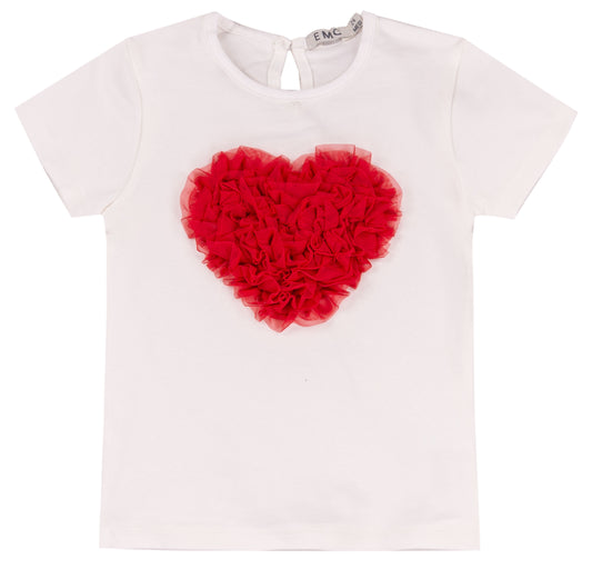 T-shirt mezza manica con cuore per bambina - EMC