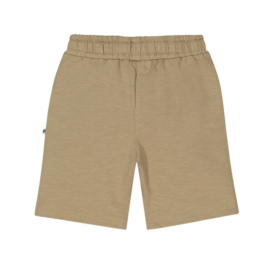 Bermuda in felpa fiammata per bambino color corda