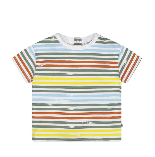 T-shirt con stampa rigata per bambino