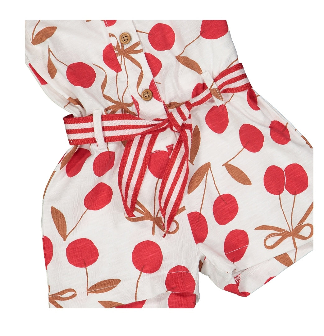 Tuta corta a ciliegie per bambina