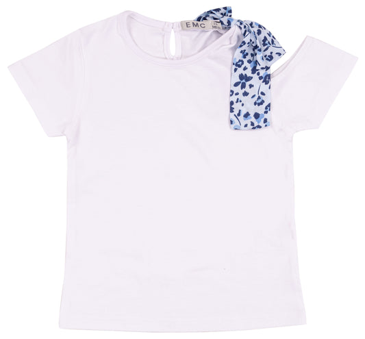 T-shirt mono spalla con fiocco per bambina - EMC