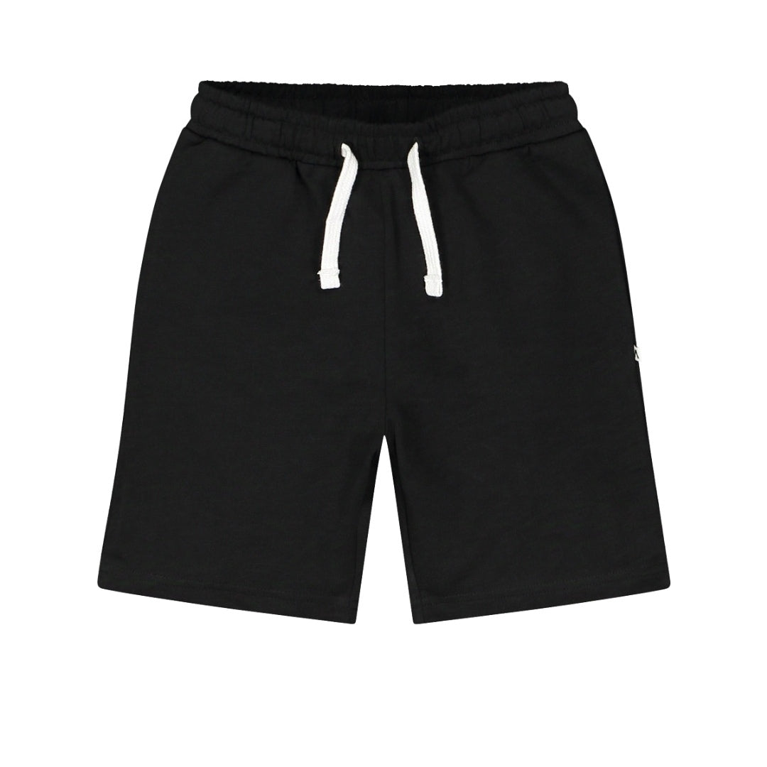 Bermuda in felpa fiammata per bambino color nero