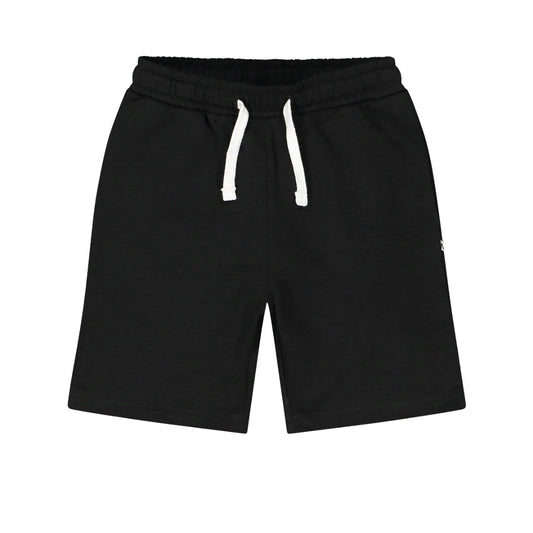Bermuda in felpa fiammata per bambino color nero