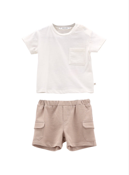 Completo 2 pezzi in jersey e felpa per neonato