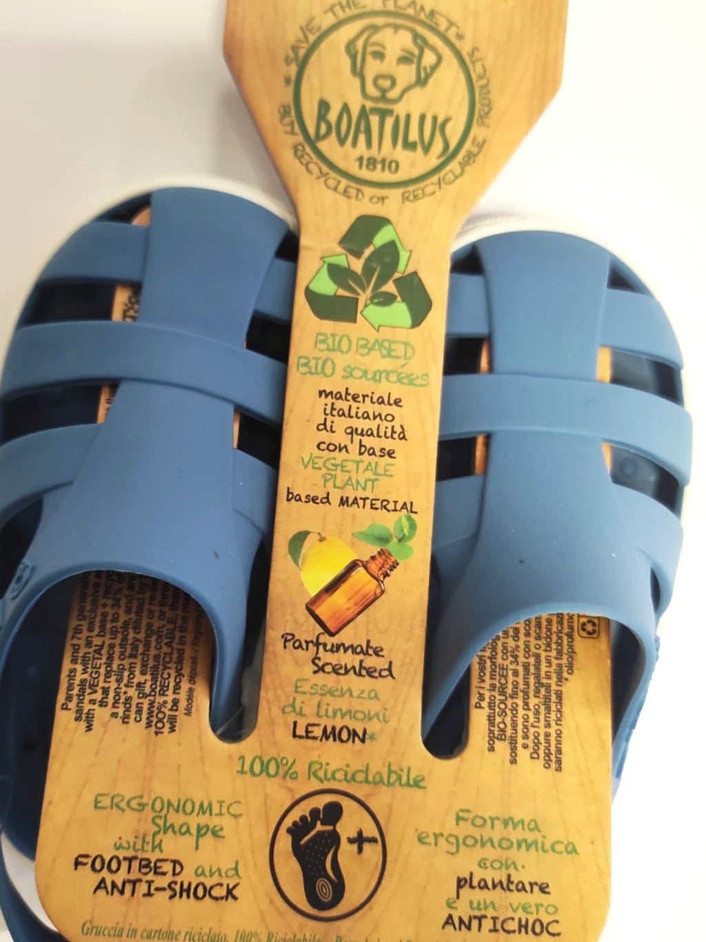 SANDALO "BOATILUS" BIMBO COLOR BLU JEANS AL PROFUMO DI LIMONE