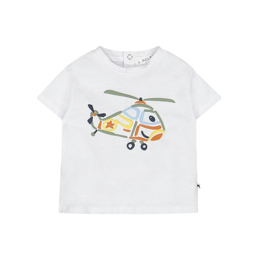 T-shirt con stampa elicottero per bambino